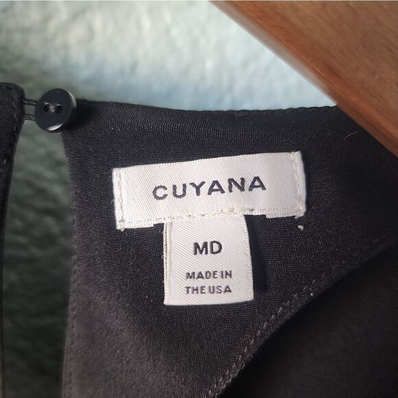 Cuyana The Silk Tee Dress Black High LowMini Minimalist Casual Short Sleeve - Picture 5 of 16